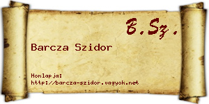 Barcza Szidor névjegykártya